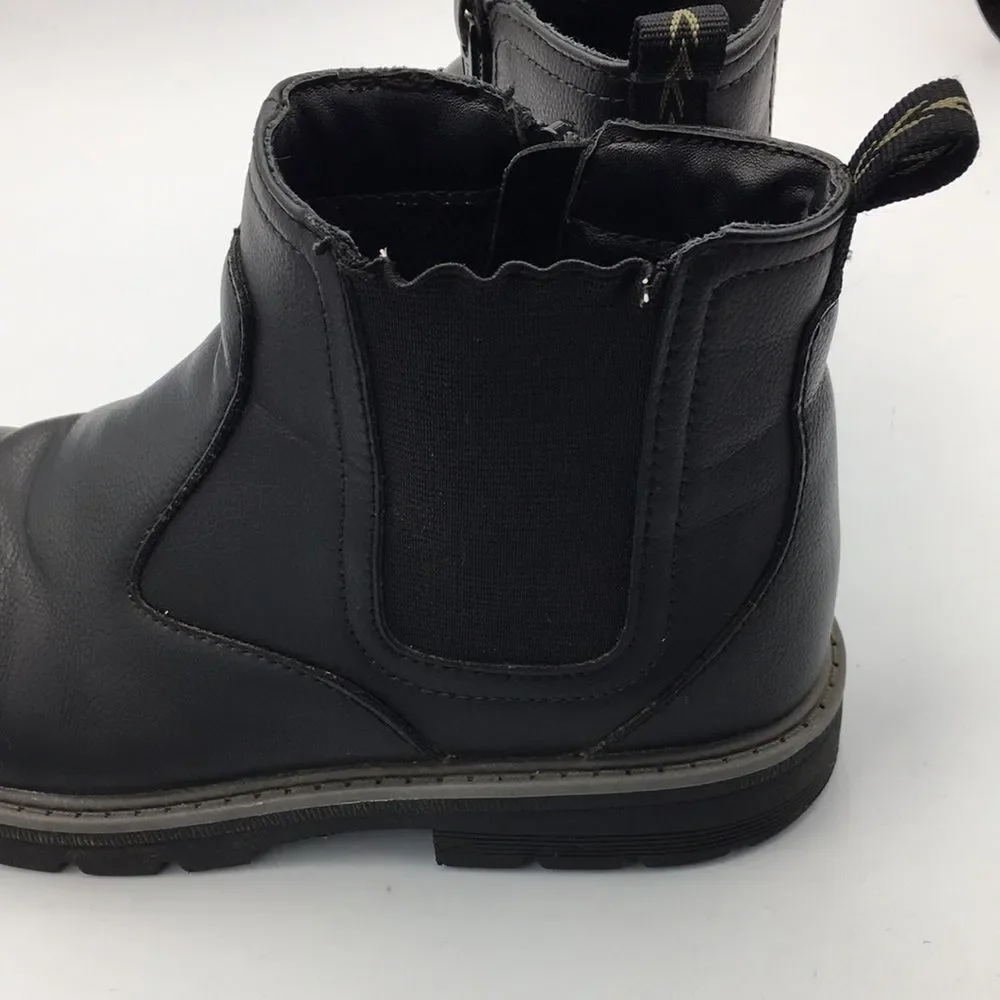 wonder nation Black Chelsea Ankle Boots Stretch Youth size 3 Unisex